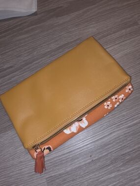 Rachel Pally Mustard Yellow Floral Zip Pouch